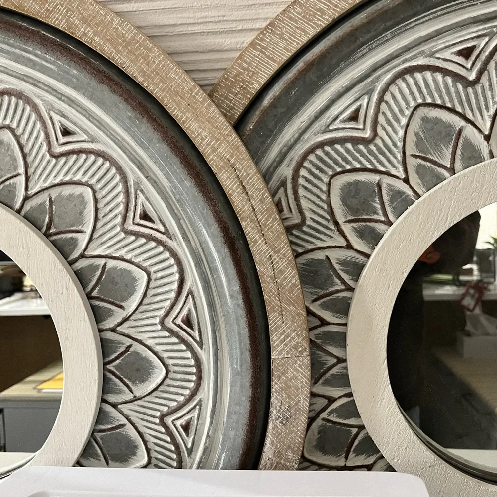 Rustic Gray and Brown Wall Mirror